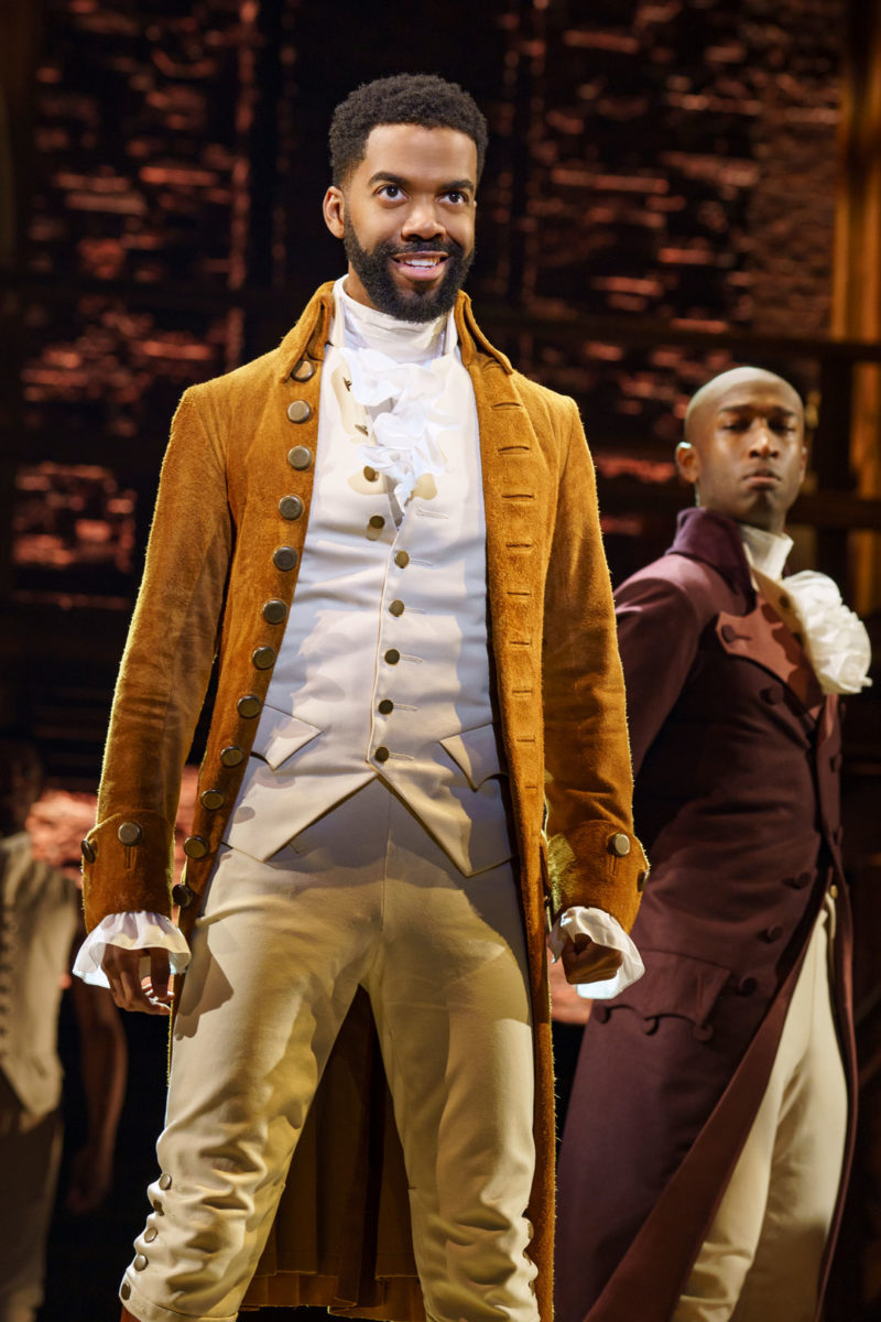 Julius Thomas III as Alexander Hamilton from the "And Peggy" company of Hamilton