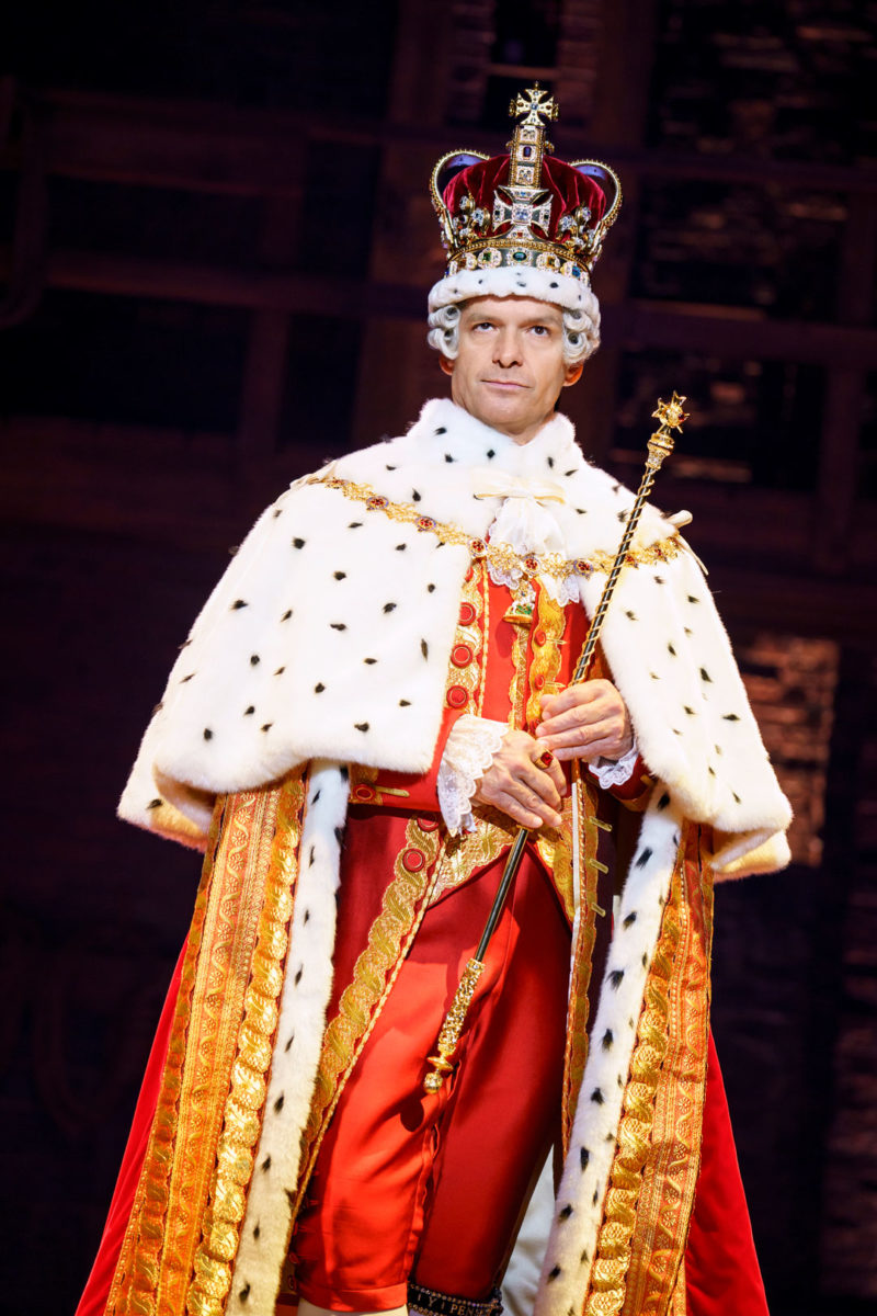 Rick Negron as King George III from the "And Peggy" company of Hamilton